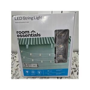 Room Essentials LED String Lights – Warm White Globe Bulbs – New in Box (Tested)